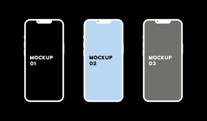 Phone mockup icon set. Device screen. Vector line icon for Business and Advertising - obrazy, fototapety, plakaty