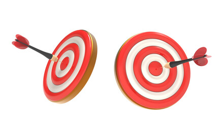 The target for archery sports or business marketing goal. 3d illustration of the target focus symbol sign