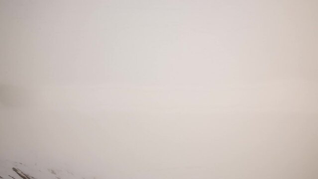 Foggy, cloudy, smoky mountains formed by steep cliffs. Peaks that are hard to reach.