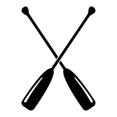 crossed oars or paddles isolated on white background, vector illustration