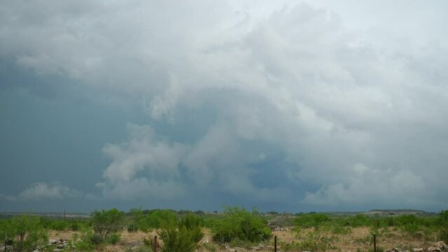 Panning view looking at storm clouds in Texas during extreme warning.