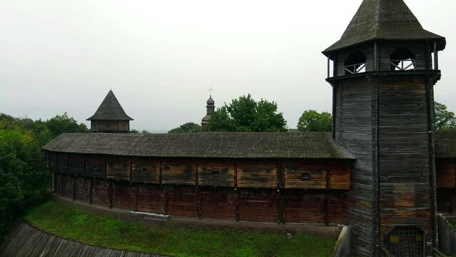 reconstruction of the protective old Cossack fortress
