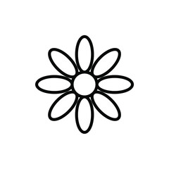 simple flower icon on white background