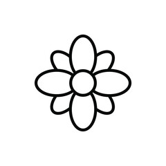 simple flower icon on white background