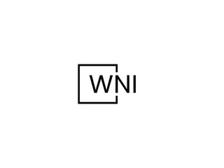 WNI Letter Initial Logo Design Vector Illustration