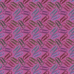 School seamless paper clip pattern for fabrics and packaging and linens and kids and wrapping paper and office