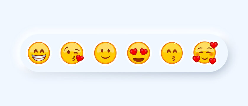 Emoji emoticon costomer feedback. Positive emotion. Vector line icon for Business and Advertising