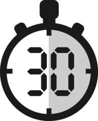 Simple 30 minutes timer clock icon 