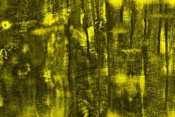 yellow vintage wooden plate with large scratches texture - beautiful abstract photo background