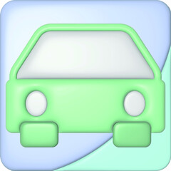 3d render illustration of car. Modern trendy design. Simple icon for web and app. Isolated on white background.
