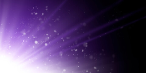 Fototapeta premium bright purple diffused light with dust particles on a black background