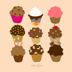 Sweet and tasty muffin cupcake