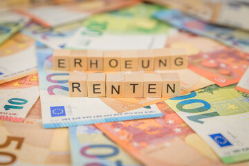 Das Wort Renten – in deutsch für annuity -  und erhoehung – in deutsch für raise -  im...