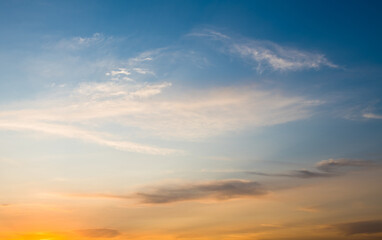 Fototapeta na wymiar Beautiful clouds in the sunset sky