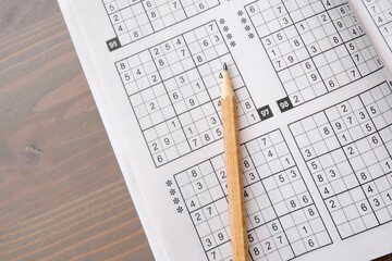 Sudoku puzzle that has not been solved yet. Tasks and puzzles for the development of logic and...