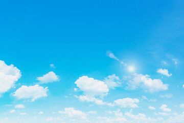 Blue sky and clouds with daylight natural background.
