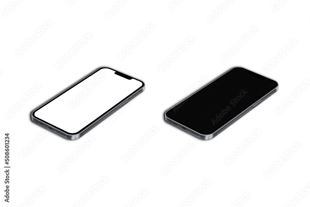 Poster realistic smartphone mockup. mobile phone frame with blank display, isolated templates, mobile devic