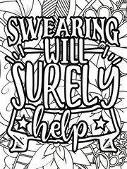 Funny-Quotes Coloring pages. Coloring page for adults and kids. Vector Illustration.