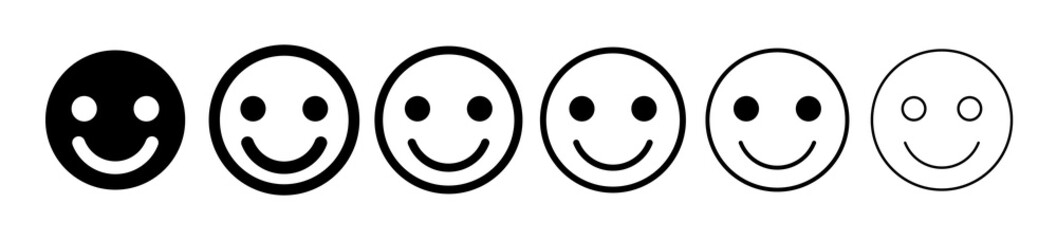 Fototapeta premium Face icon set isolated on white background. Happy and sad faces icons.Happy and sad.