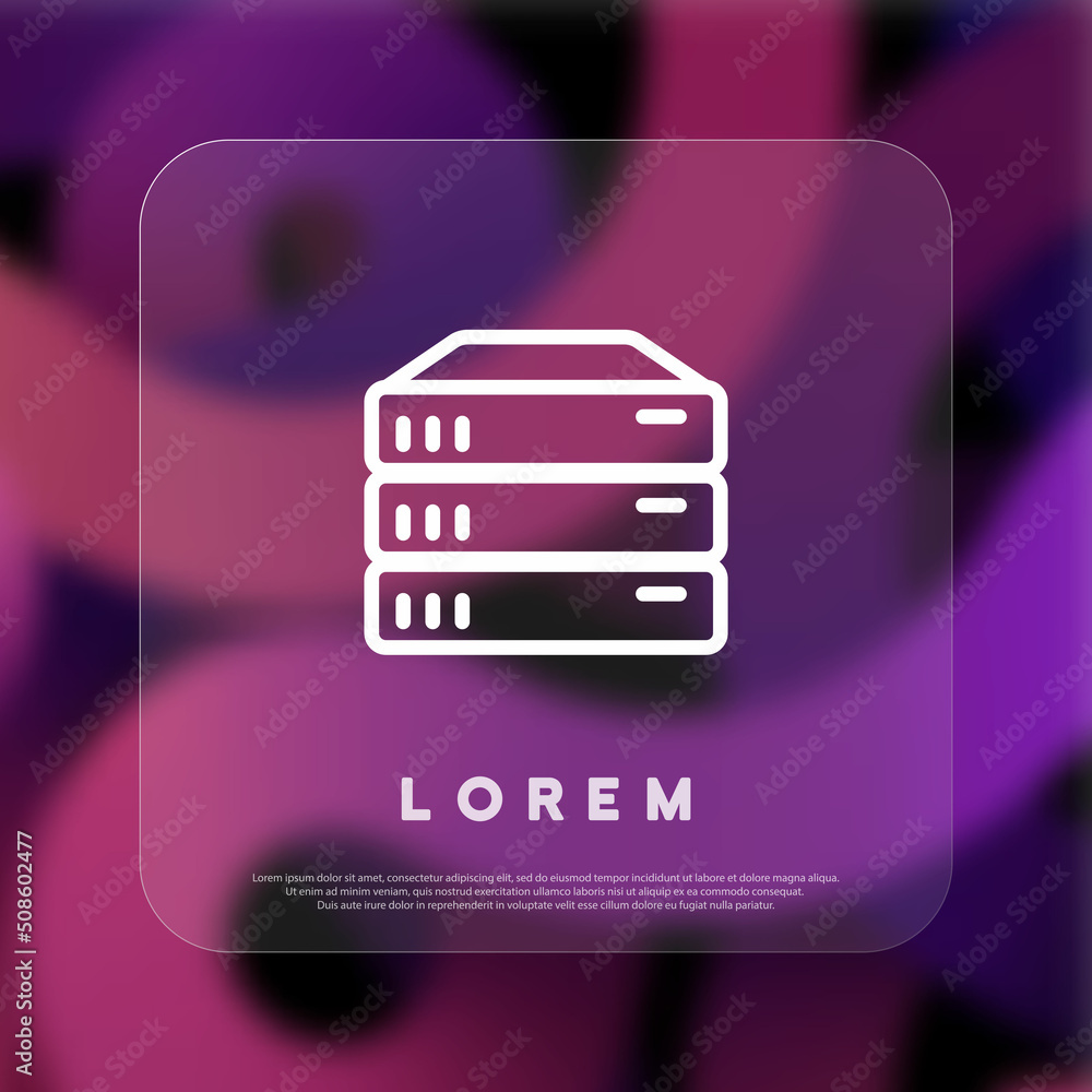 Poster folder with files icon. paper case. glassmorphism style. vector line icon for business and advertisi
