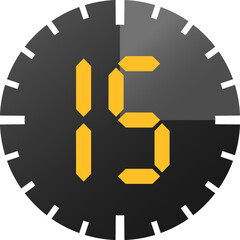 Simple 15 minutes timer clock icon 