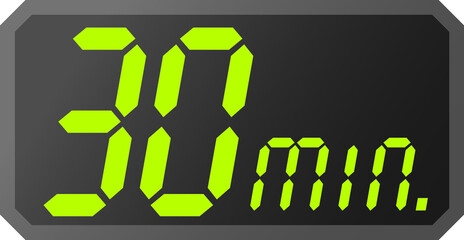 Simple 30 minutes digital timer clock icon 