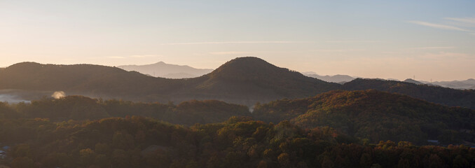 A hill where the sun rises in the morning