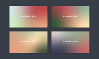 Naklejka premium Set of Abstract soft blur gradient background. fresh pastel color wallpaper for screen