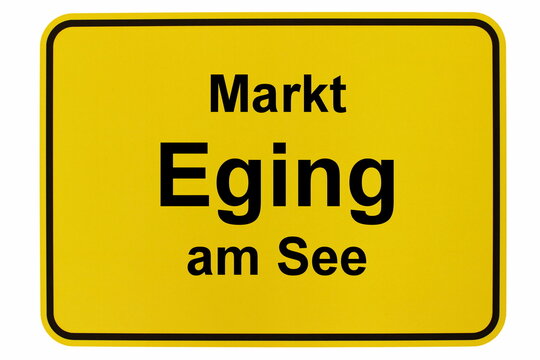Illustration eines Ortsschildes von Markt Eging am See in Bayern