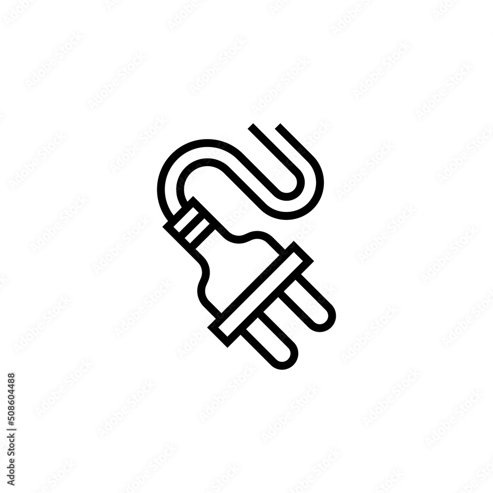 Poster power cable vector icon. computer component icon outline style. perfect use for logo, presentation, 