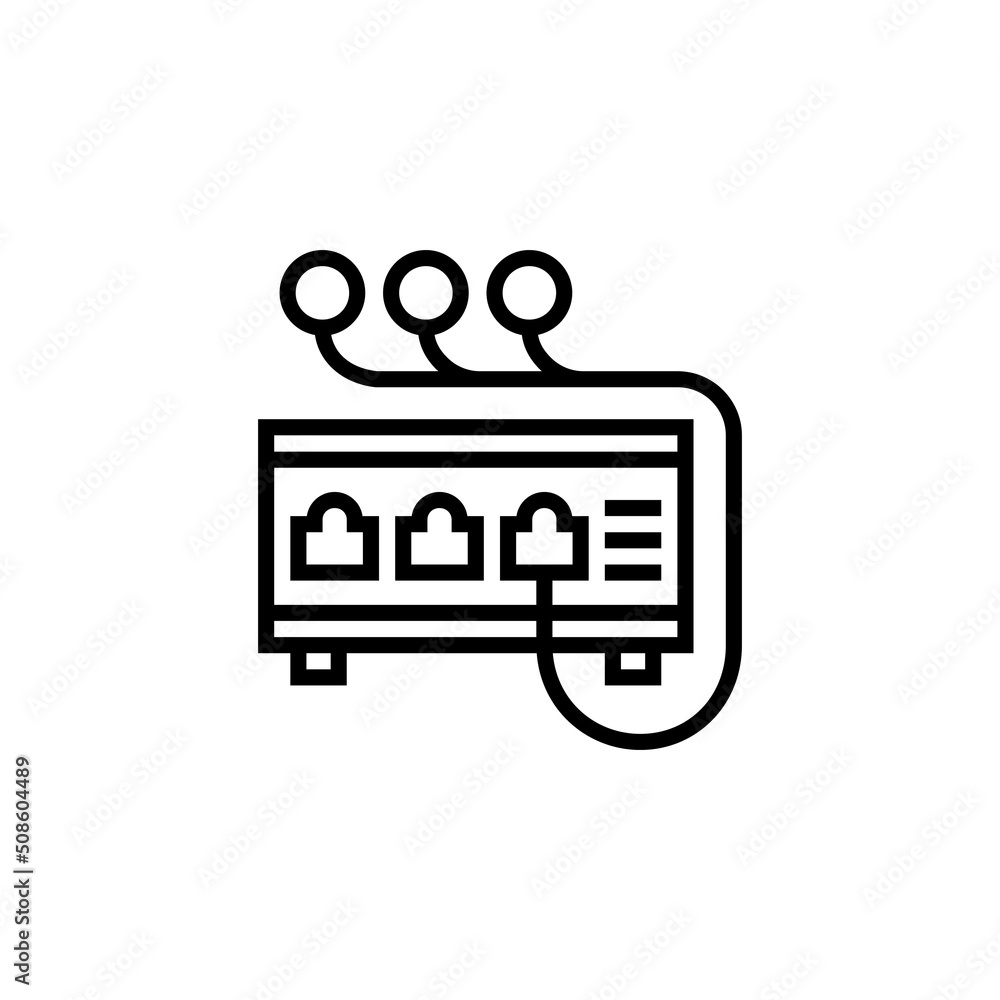 Poster network hub vector icon. computer component icon outline style. perfect use for logo, presentation, 