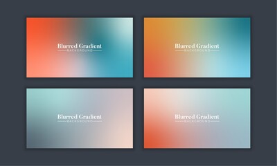 Naklejka premium Set of Abstract soft blur gradient background. fresh pastel color wallpaper for screen
