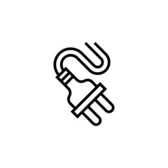 power cable vector icon. computer component icon outline style. perfect use for logo, presentation, website, and more. simple modern icon design line style