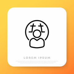 Global businessman line icon. Business concept. Vector line icon for Business and Advertising