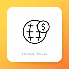 Business line icon. Money icon. Vector line icon for Business and Advertising