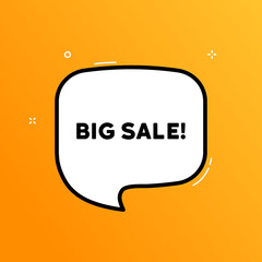 Speech bubble with Big sale text. Business concept. Boom retro comic style. Pop art style. Vector line icon for Business and Advertising