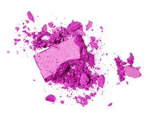 Purple crushed eyeshadow isolated on white background