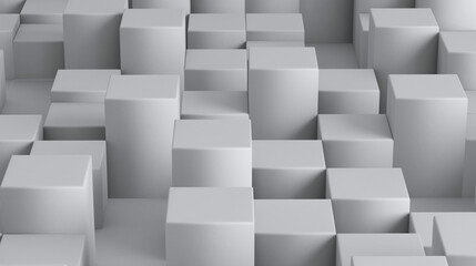 Abstract background with 3d cubes of different height. 3d render illustration