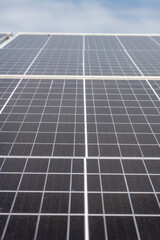 Macro detail of photovoltaic solar panel to create renewable energy. High quality photo