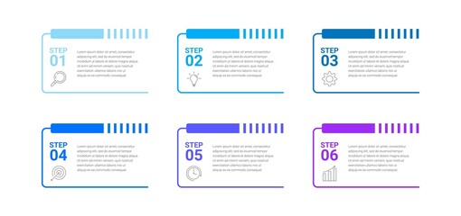 Infographic design with icons and 6 options or steps. infographics for business concept