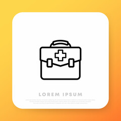Medical box line icon. Suitcase. Health care and medicine concept. Vector line icon for Business and Advertising