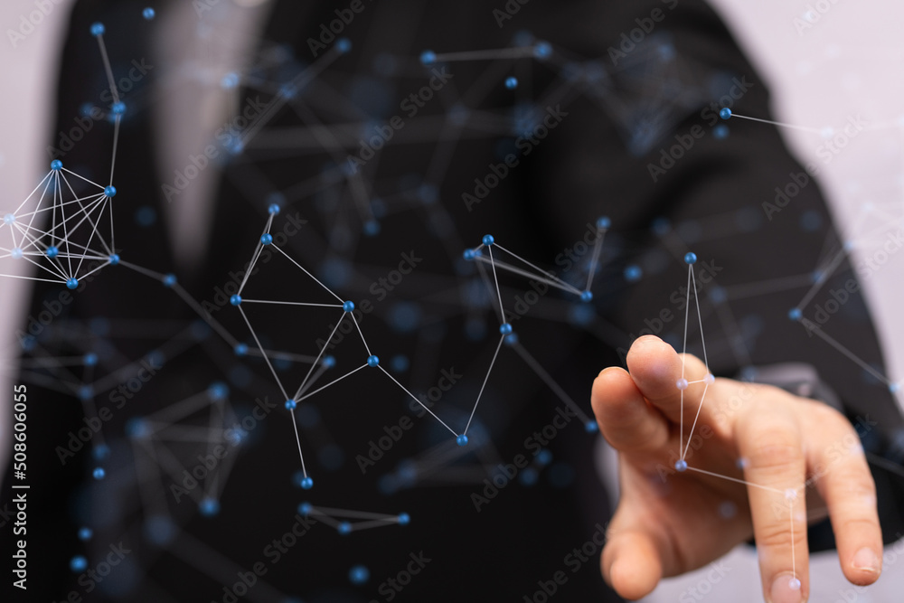 Poster touch Futuristic wave, Futuristic data stream