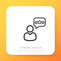 Customer feedback icon. Execellent service. Vector line icon for Business and Advertising
