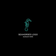 Seahorses logo icon design vector 