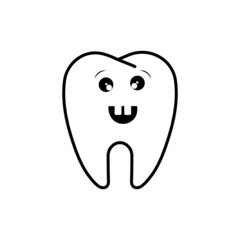  smiling tooth. The topic of dental care.