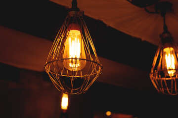 Fototapeta na wymiar Interior Lamps in a cafe