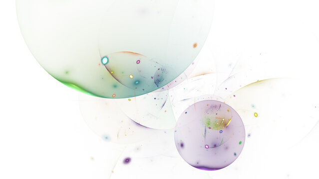 Abstract glass spheres. Fantastic colorful background. Digital fractal art. 3d rendering.