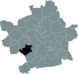 Black flat blank highlighted location map of the 
SCHMIRA DISTRICT inside gray administrative map of Erfurt, Germany