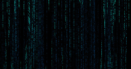 Image of lines made of green dots moving fast on black background