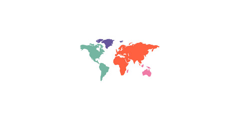 Image of world map on white background
